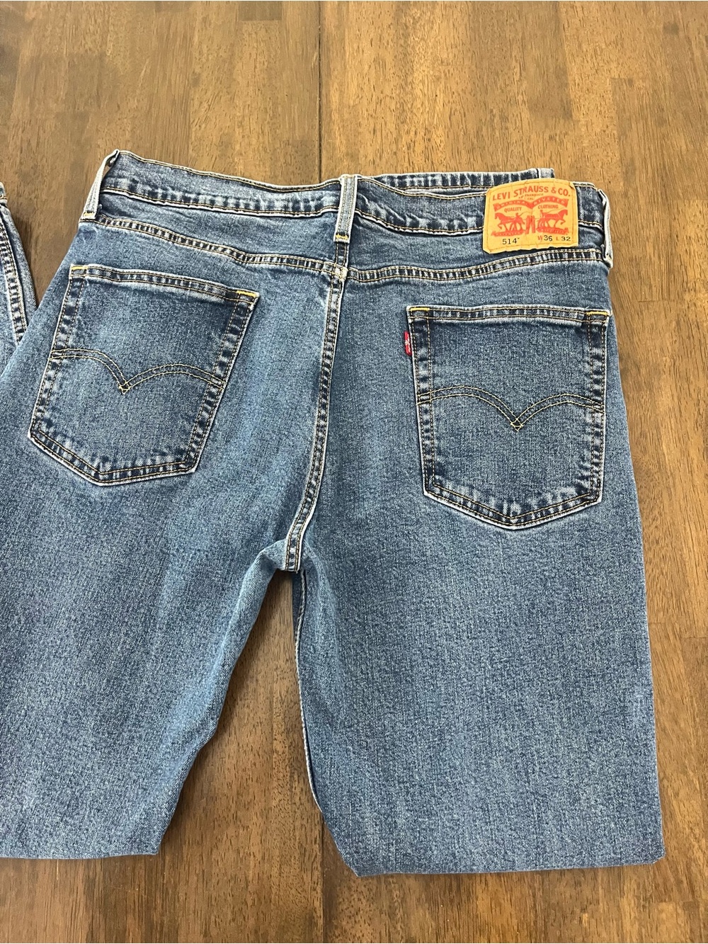 Levi's Mens Straight Leg Jeans Light Blue Wash Size 36 x 32 Cotton Denim Classic - Picture 5 of 6